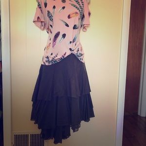 Layered gray cotton skirt. Size 8.